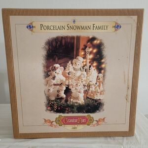 VTG Grandeur Noel Porcelain Snowman Family Set
